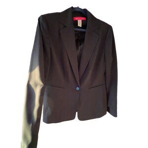 Anne Klein Black One Button Stretch Jacket Blazer Size 12